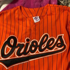 pinstripe Baltimore orioles baseball jersey